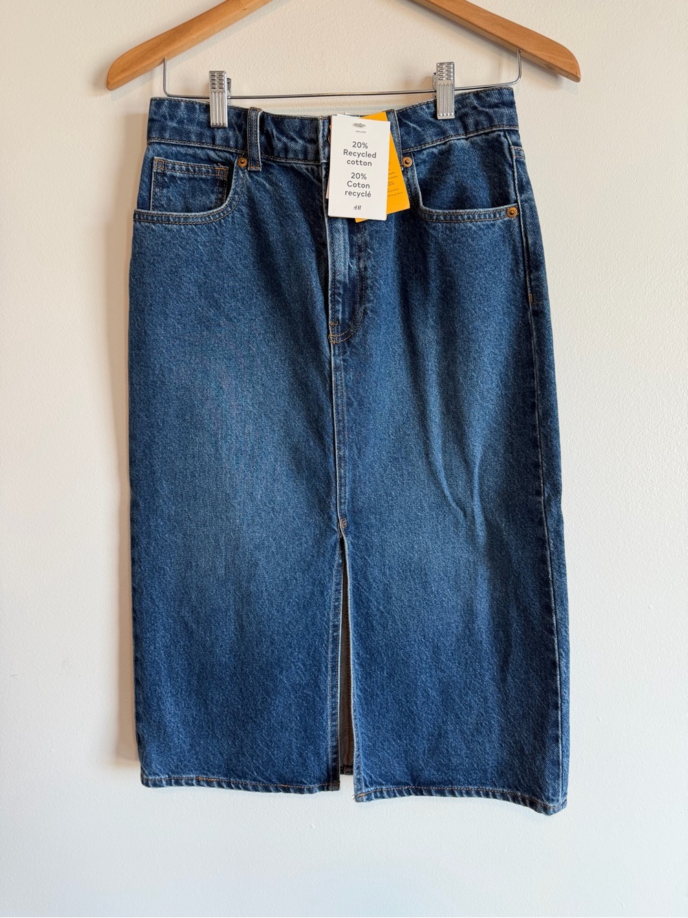 NWT H&M Denim Skirt with Front Button Detail